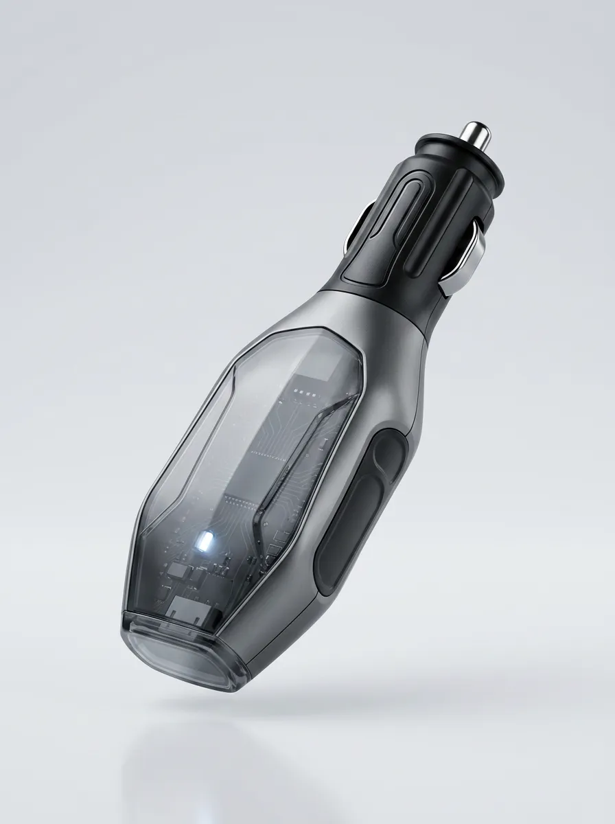 Transparent Circuit Car Fuel Saver Power-Socket Plug-In Device for In-Car Electronics