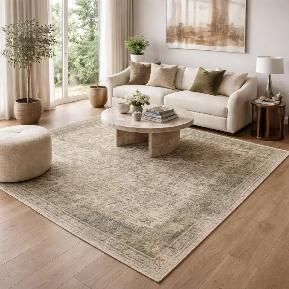 Hand-Tufted Hand-Knotted Wool Fringed Carpet