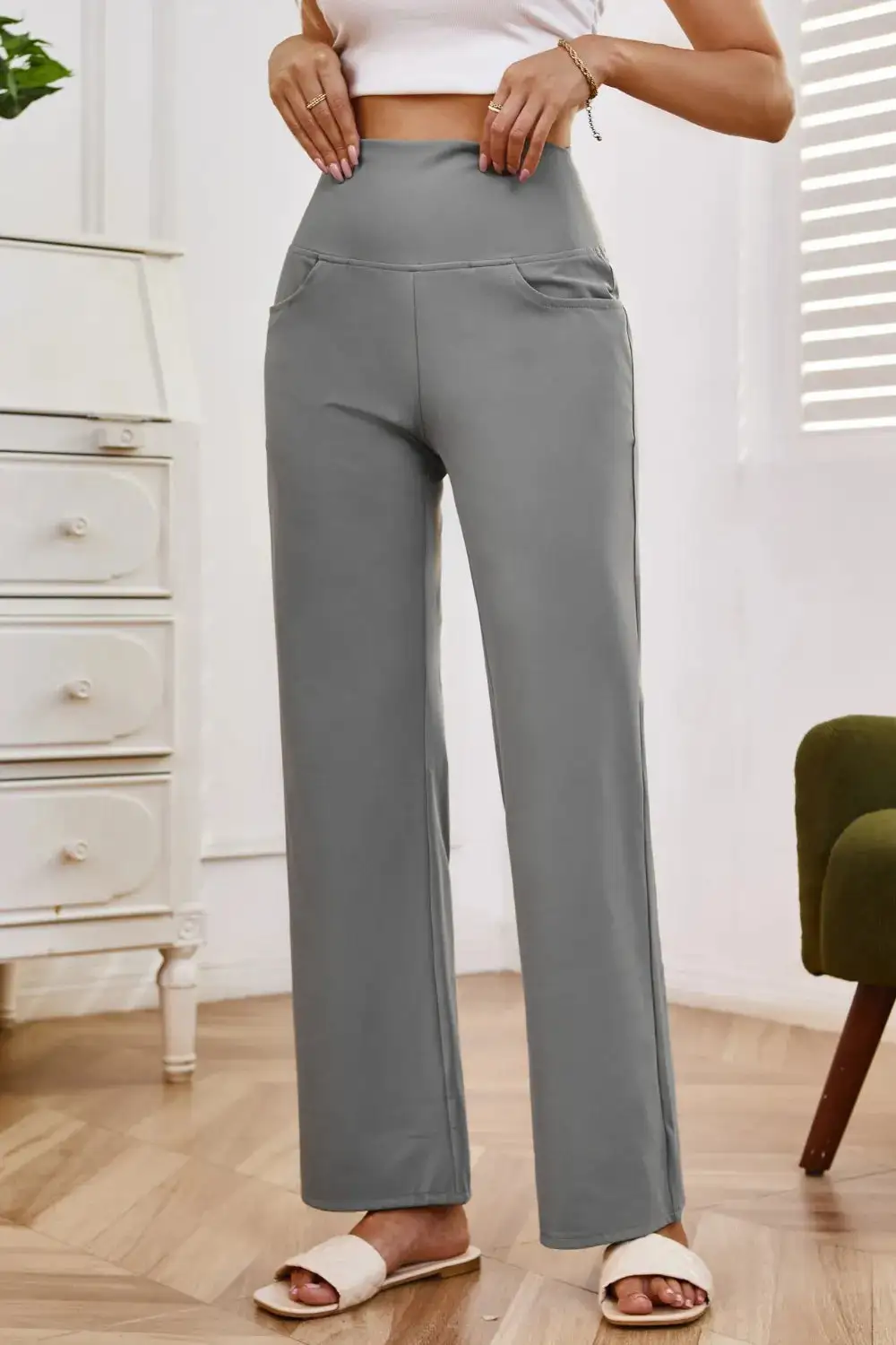Modern High Waist Wide Leg Pants