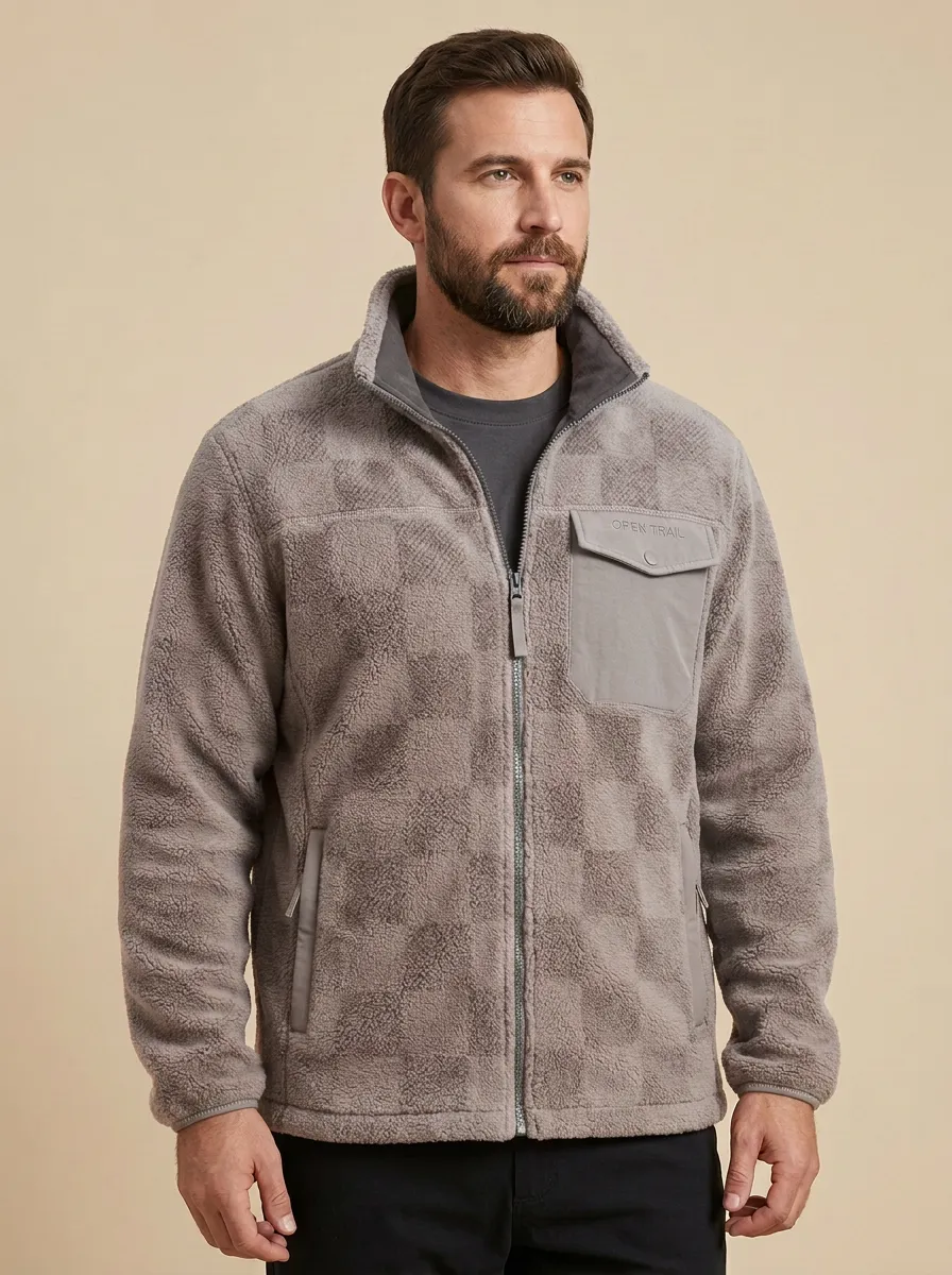 Hiking Checkered Fleece Jacket