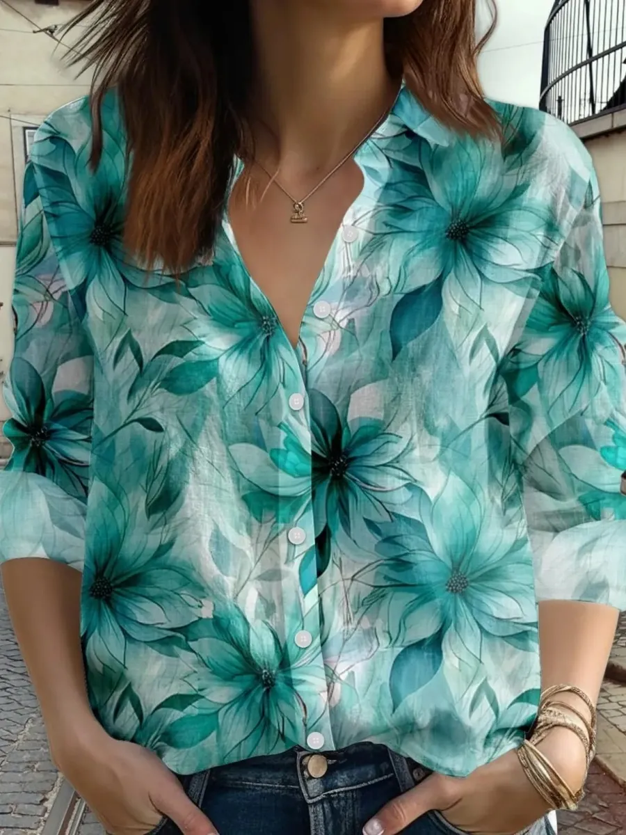 Boho Tropical Button Shirt