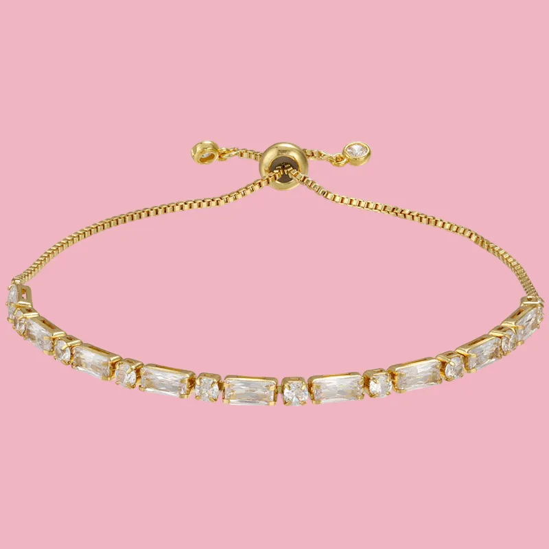Adjustable Delicate Baguette Bracelet