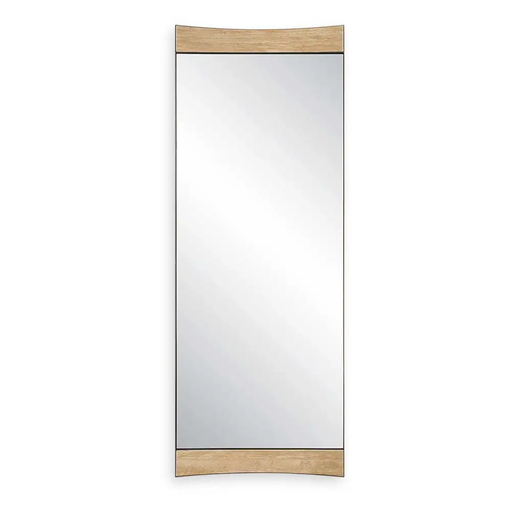 Curved Travertine Wall Mirror