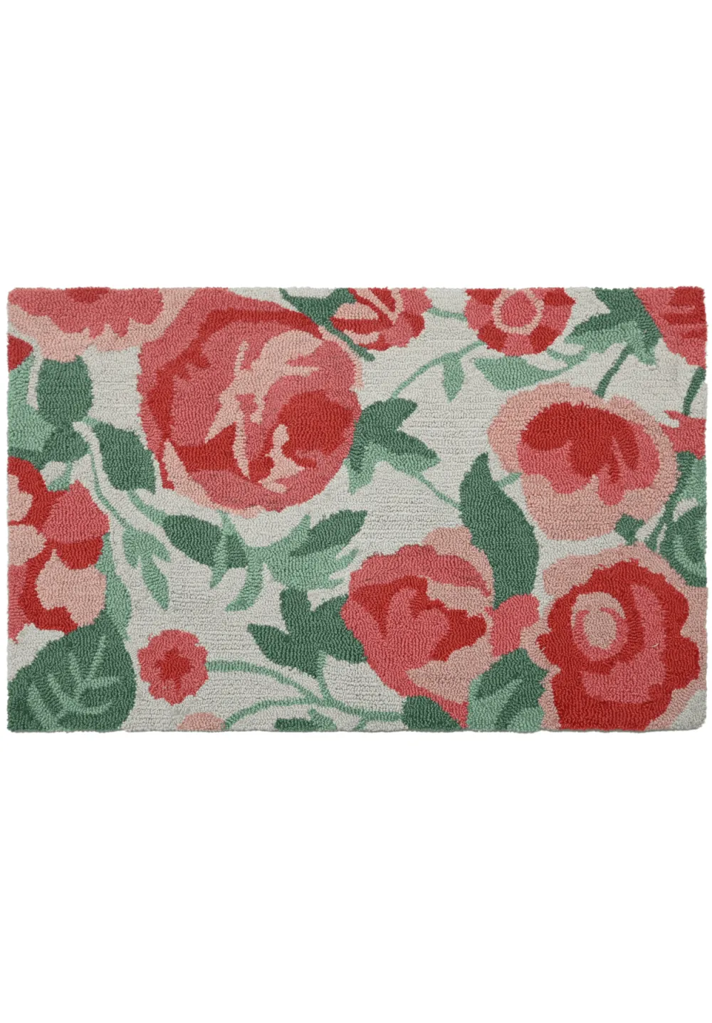 Floral Welcome Motif PET Bathroom Mat