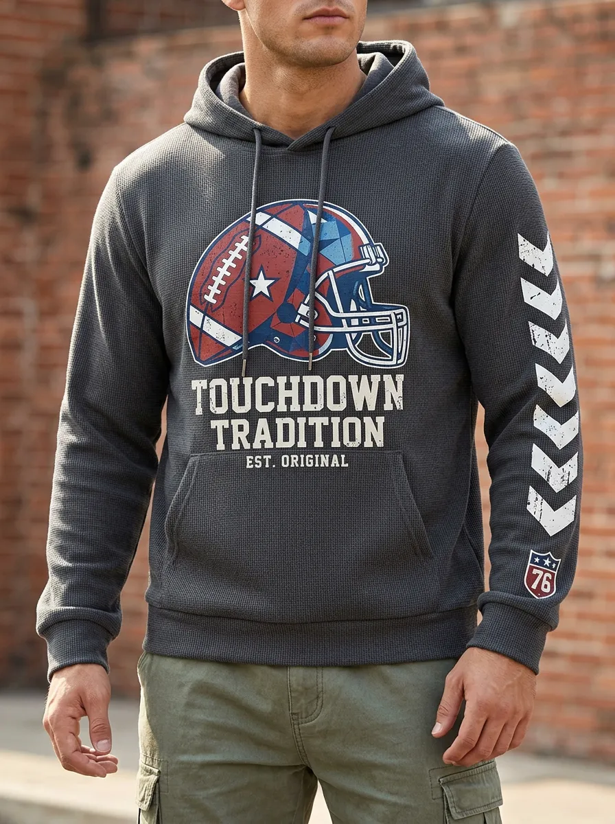 Men's Football Lover Touchdown Tradition Helmet Printed Hoodie