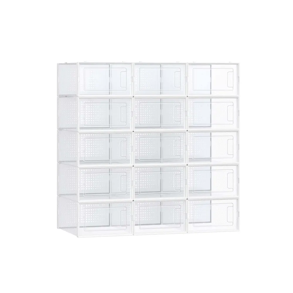 Stackable Front Opening Space Saving Shoe Storage Box