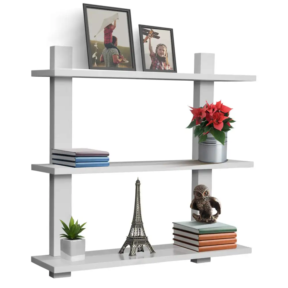 Asymmetric Wood Floating Shelf Tier