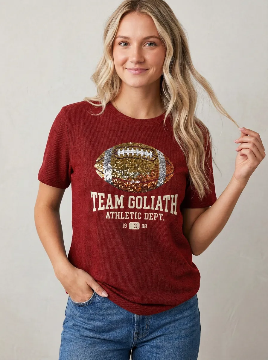 Women's Gridiron Ball Love Crewneck T-Shirt