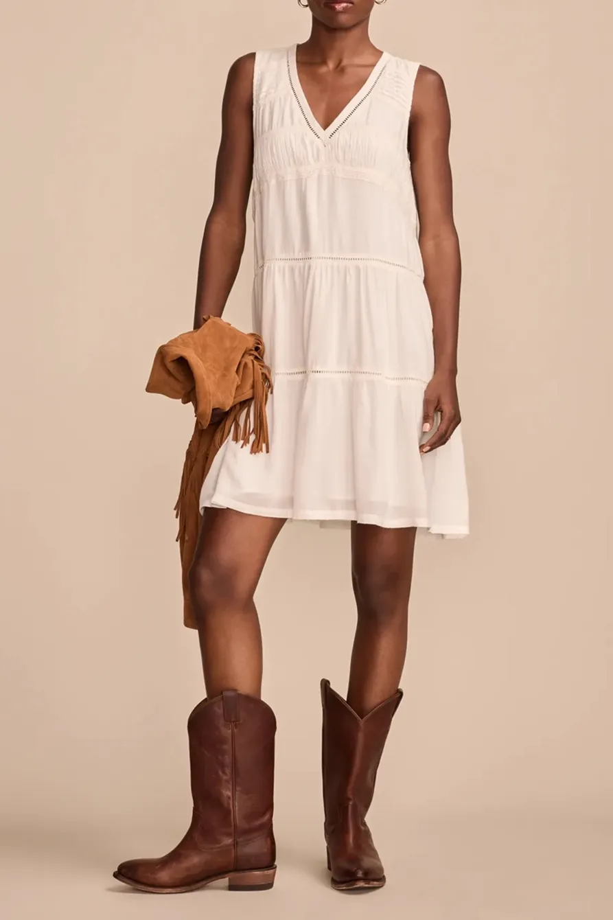 Whisper White Lace Trimmed Tank Mini Dress