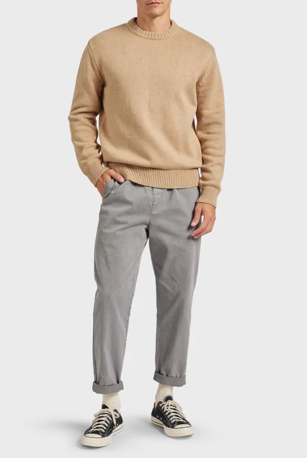 Casual Tapered Fit Cotton Blend Chino Pants