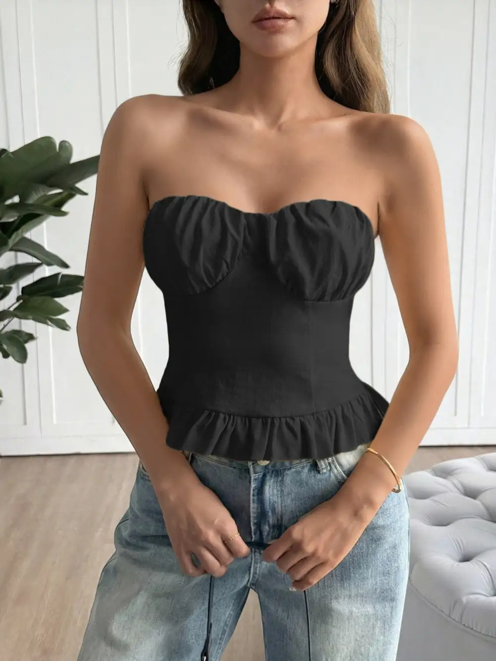 Ruffled Tube Top