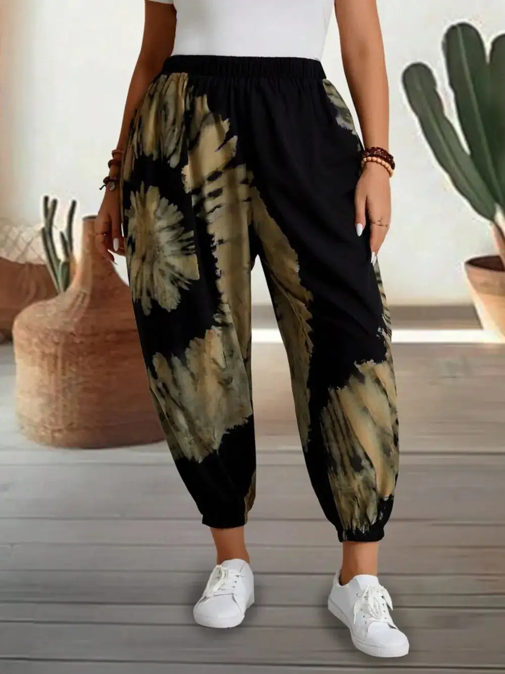 Tie Detail High Waist Pants