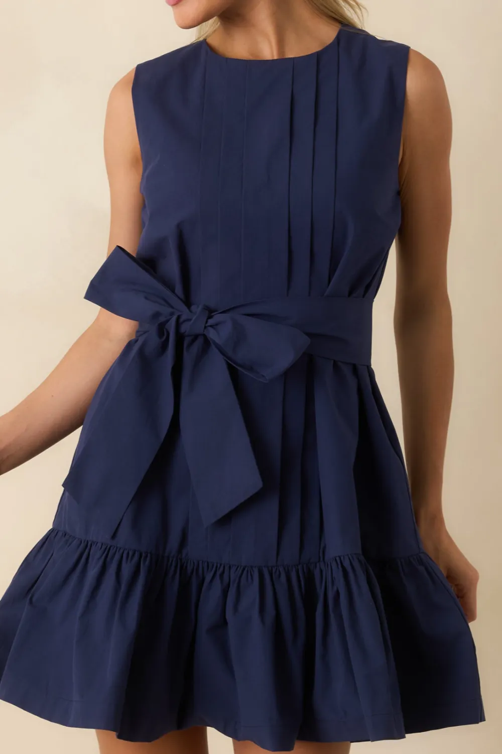 Pleated Mini Dress