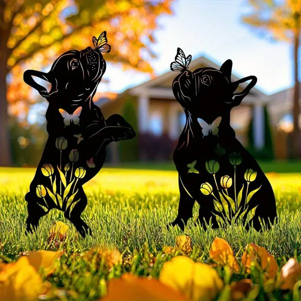 French Bulldog Garden Silhouettes