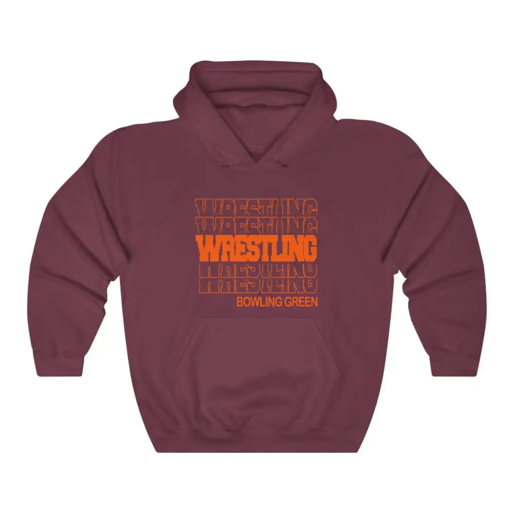 Casual Modern Stacked Wrestling Graphic Pullover Hoodie