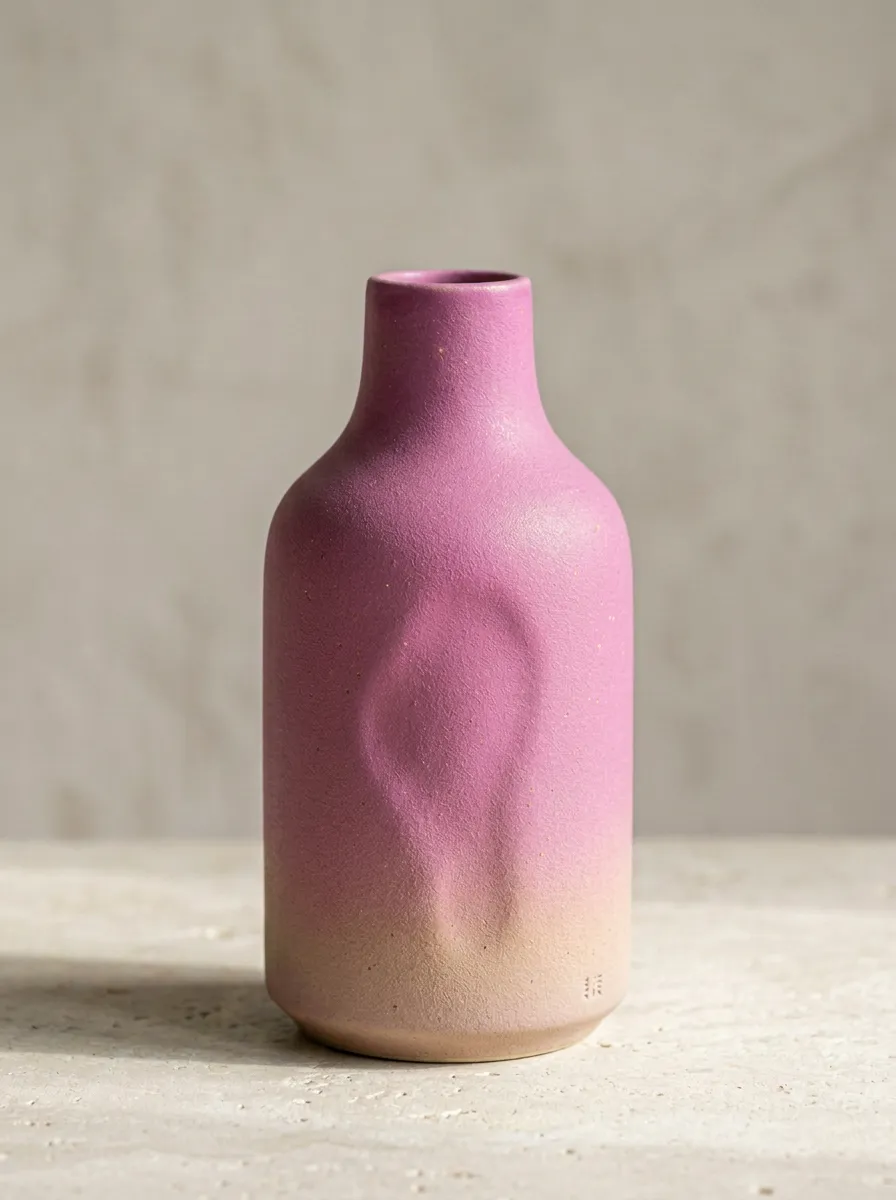 Understated Minimalist Textured Ceramic Table Vase