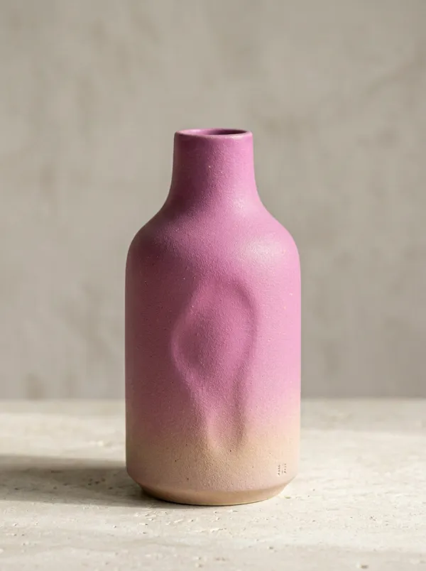 Understated Minimalist Textured Ceramic Table Vase