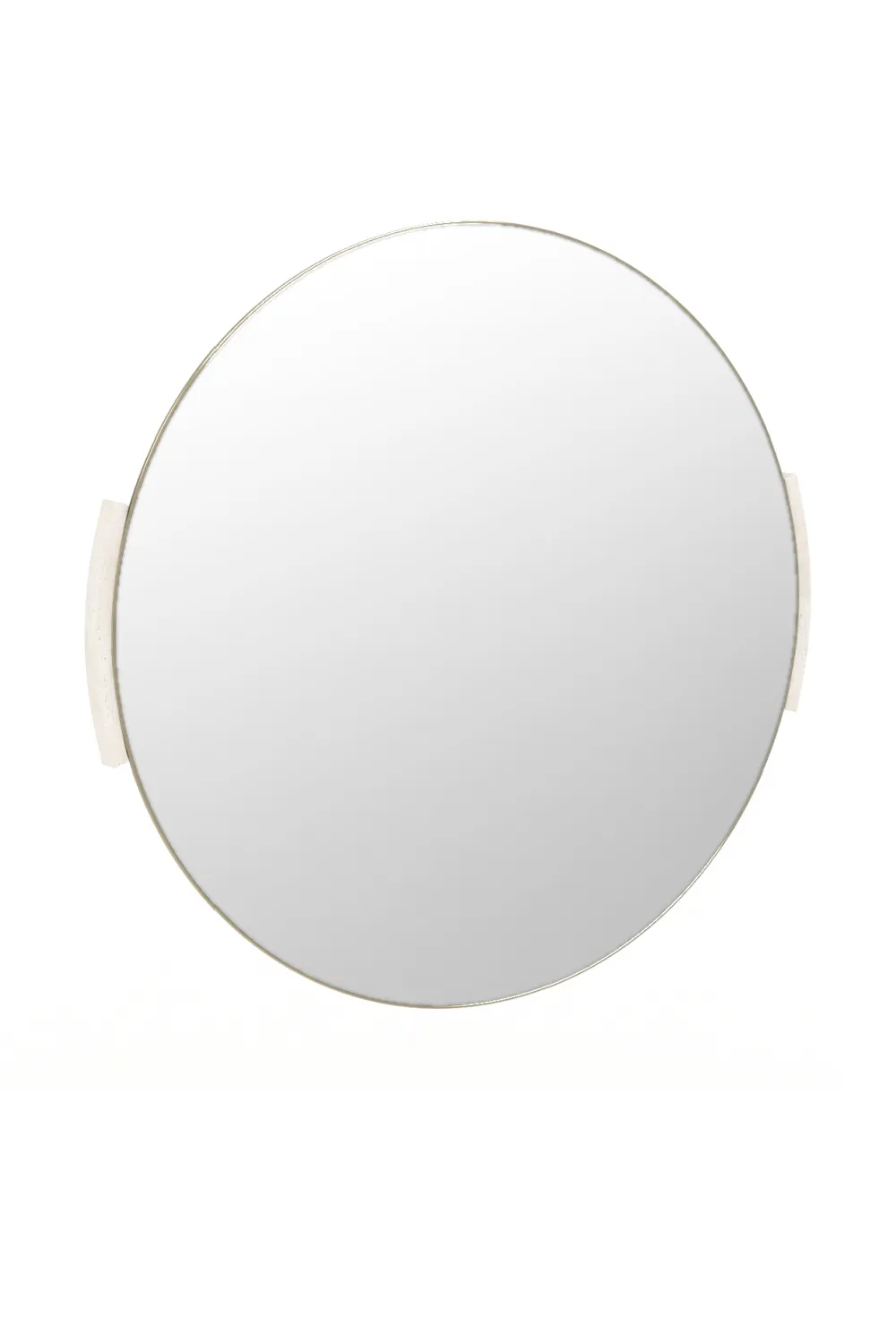 Travertine Accent Round Wall Mirror