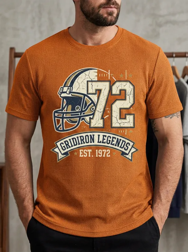Men's Football Fan Gridiron Legends 72 Helmet Printed T-shirt