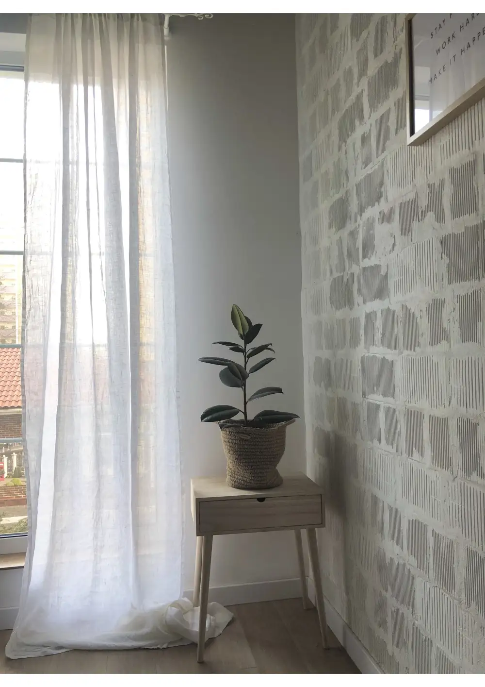 Voile Back Tab Linen Curtain