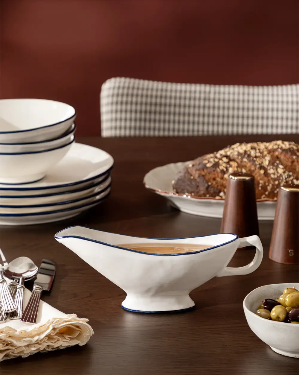 Hand-Painted Gravy Boat