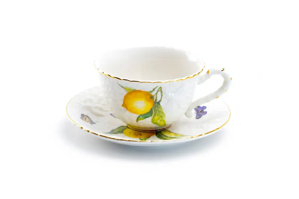 Lemon Bee Porcelain Tea Cup And Saucer
