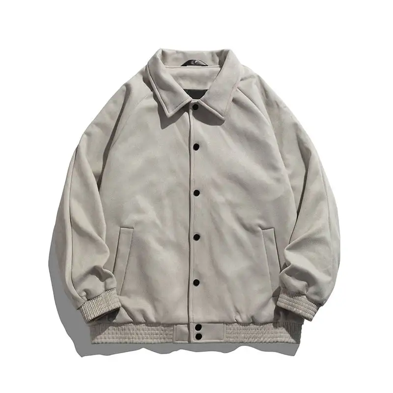 Oversized Suede Look Ribbed Trim Bomber Jacket