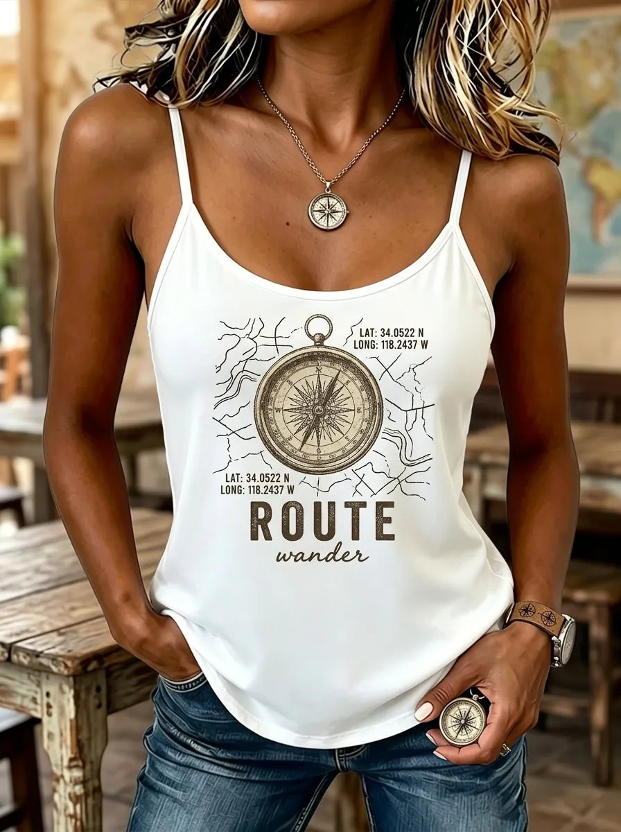 Travel Adventure Compass Tank Top