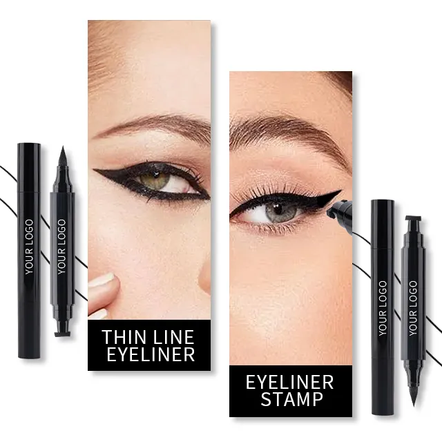 Double Head Eyeliner Wing Stamp Waterproof Long Lasting Liquid Stamp Seal Eyeliner Pen