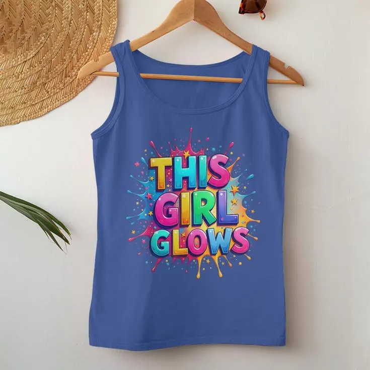 This Girl Glows Colorful Rainbow Colors Women Tank Top