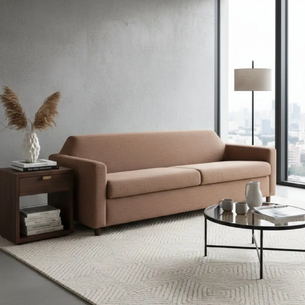Sculptural Linen Sofa