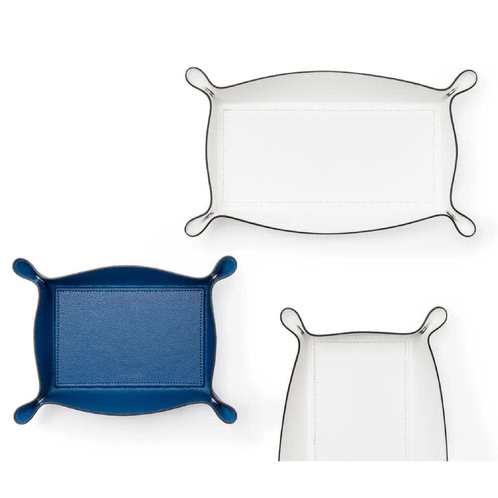 Raised Edges Leather Trinket Tray