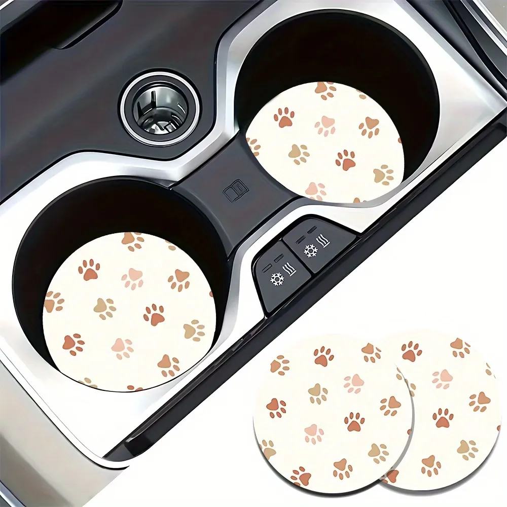 Paw Print Car Cup Coasters