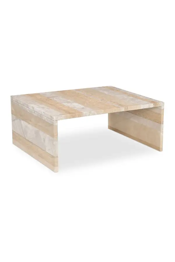 Sculptural Marble Rectangular Coffee Table