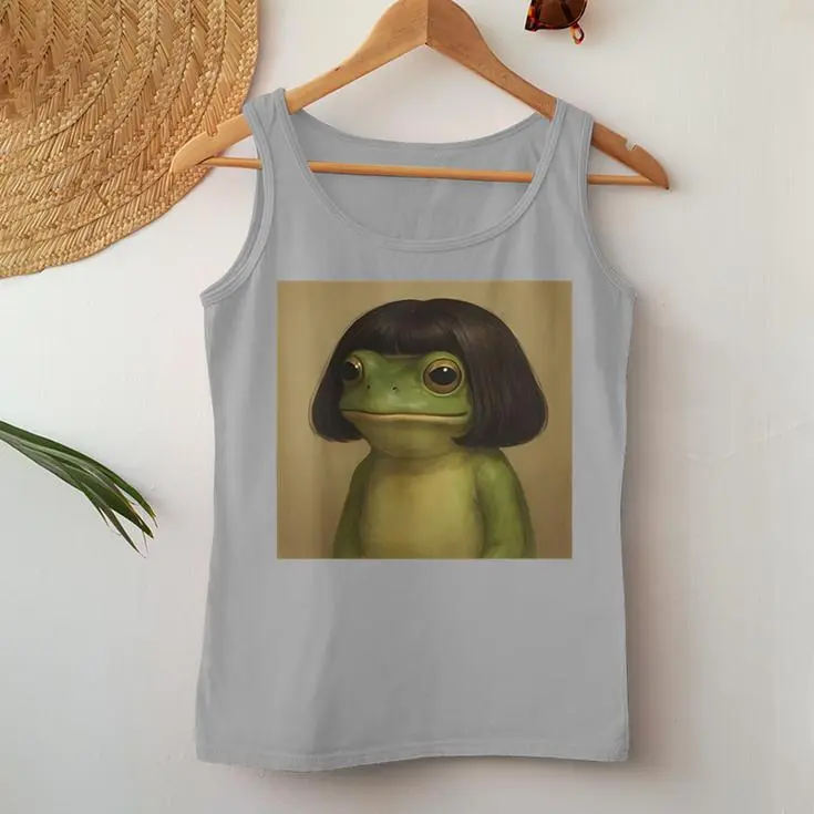 Frog Face With Bob Haircut Women Tank Top