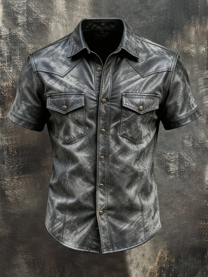 Men's Retro Pocket Short-Sleeve Shirt