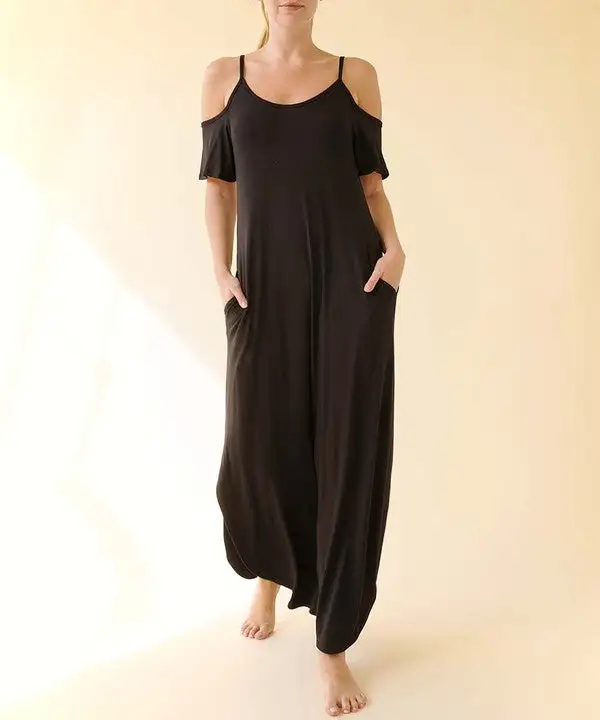 Bamboo Cold Shoulder Maxi Dress