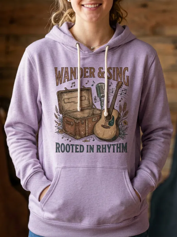 Guitar Microphone Women's Country Music Pullover Hoodie