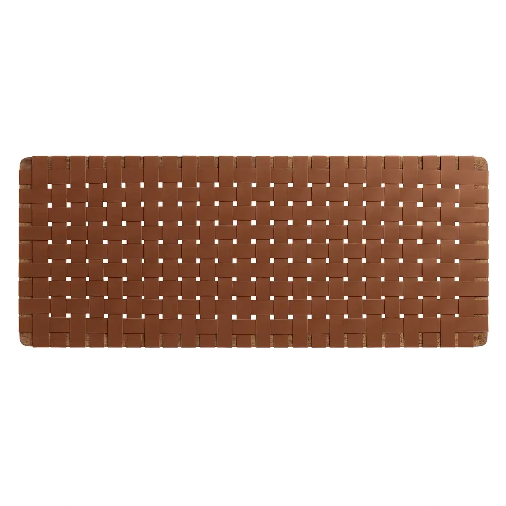 Solid Wood Frame Weave Vegan Leather Headboard