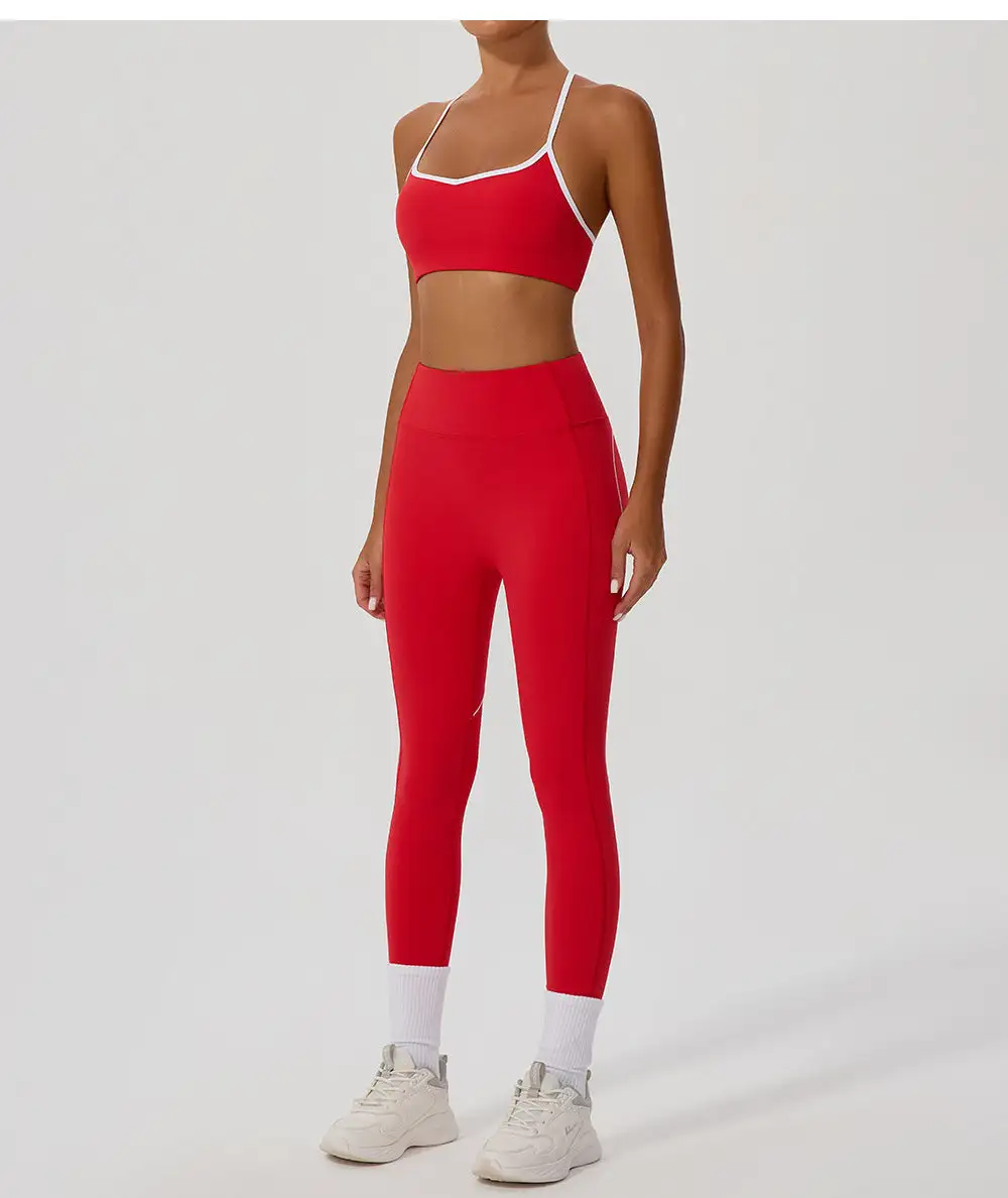 Contrast Back Trim Leggings