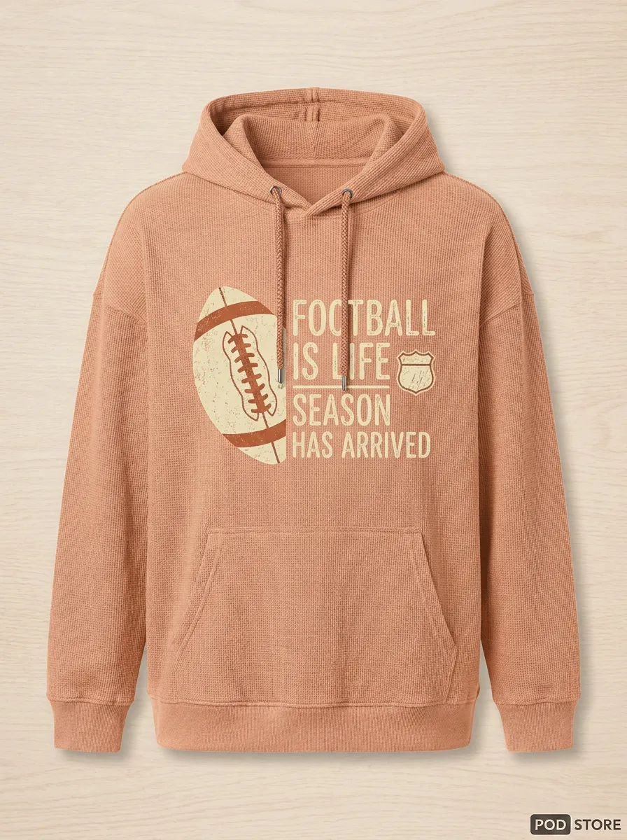 Football Graphic Casual Hoodie