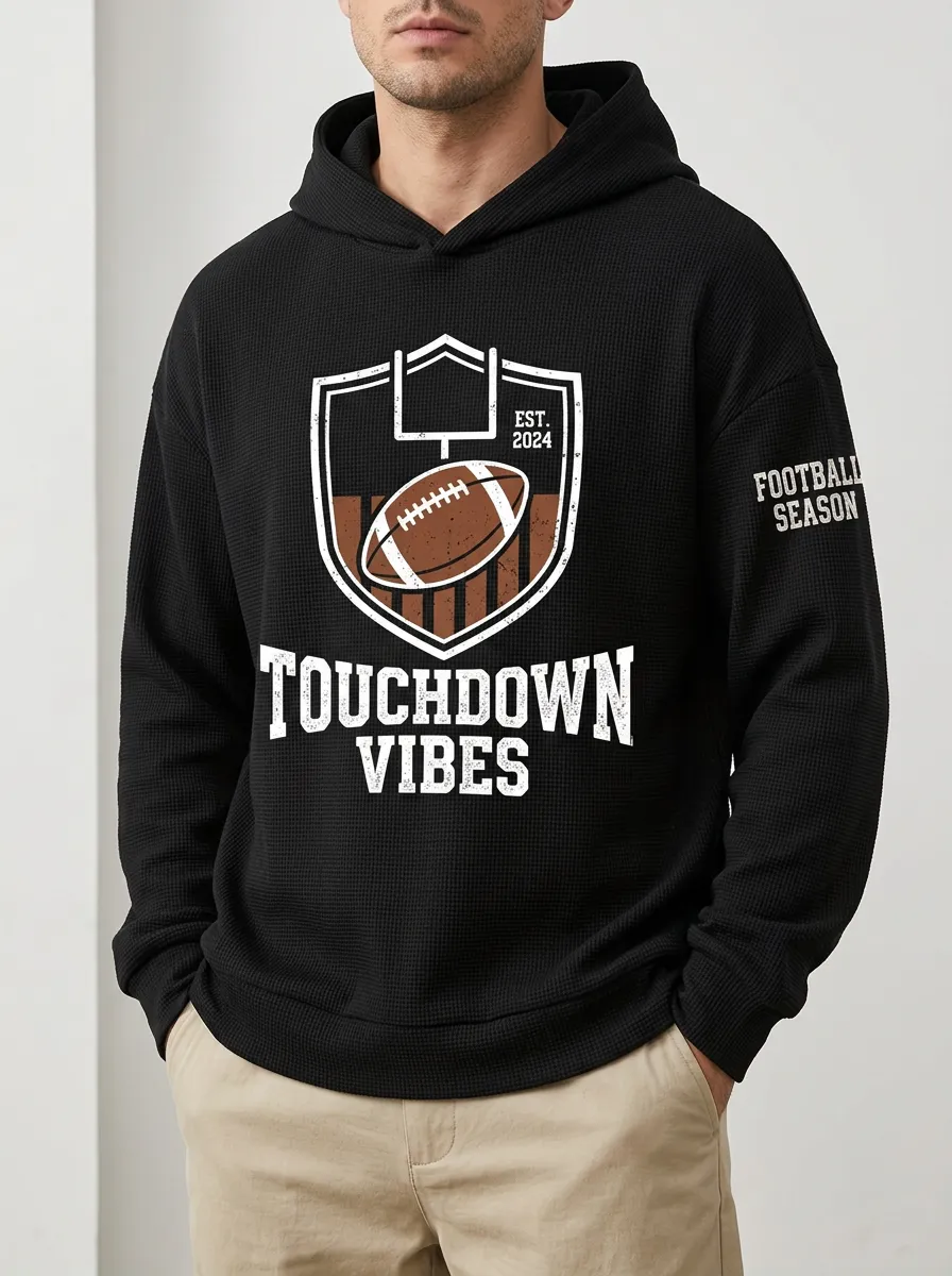 Football Graphic Casual Hoodie