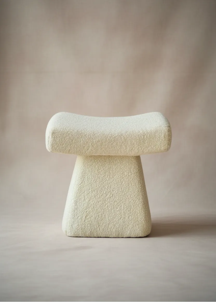 Bouclé Arch Pouffe