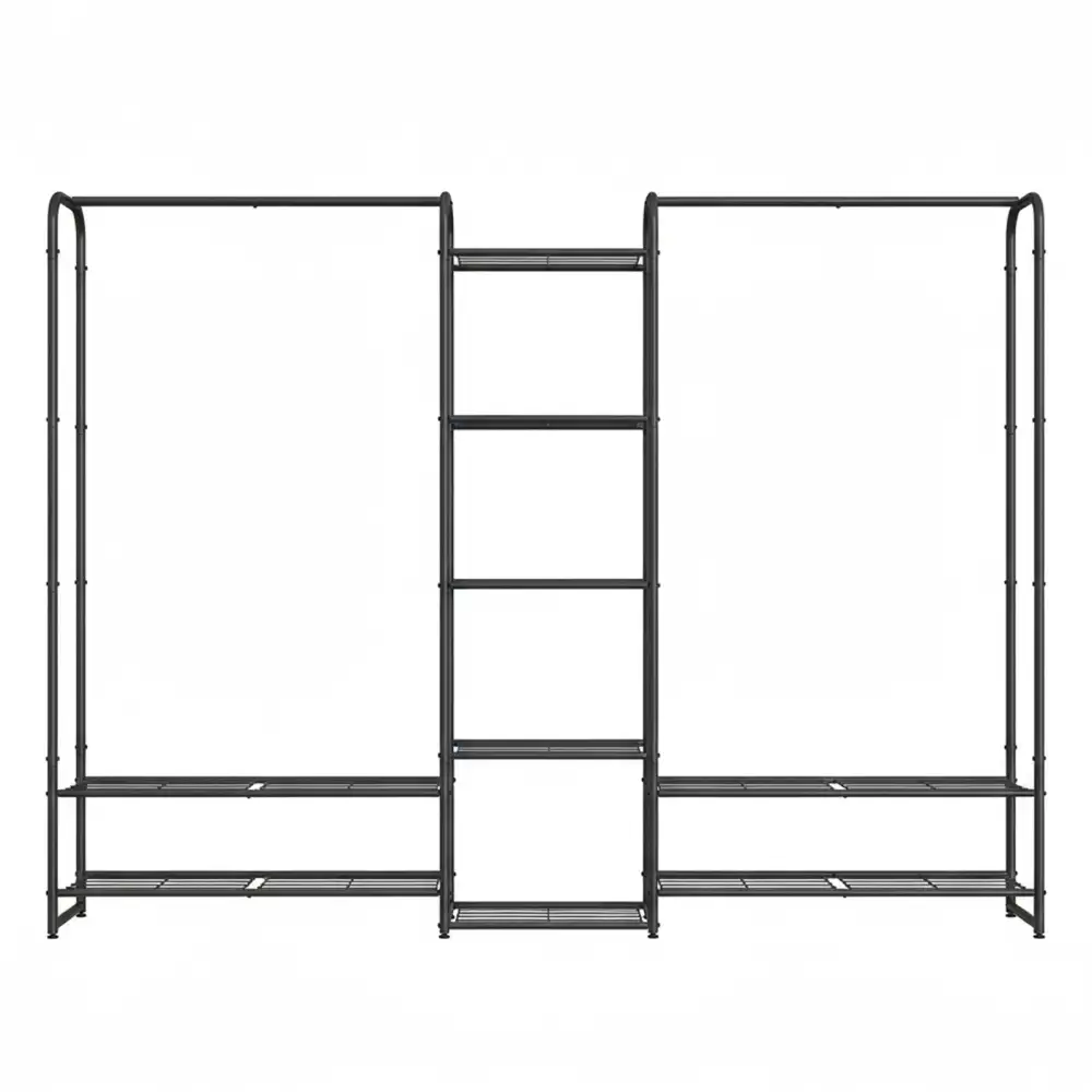 Wide Open Wardrobe With Shelves