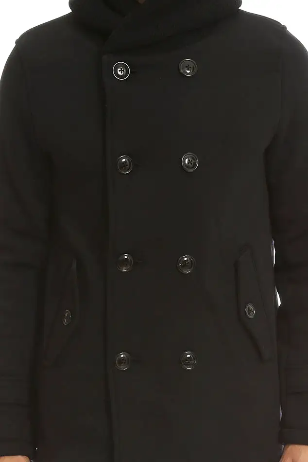 Wool Knit Double-Breasted Coat