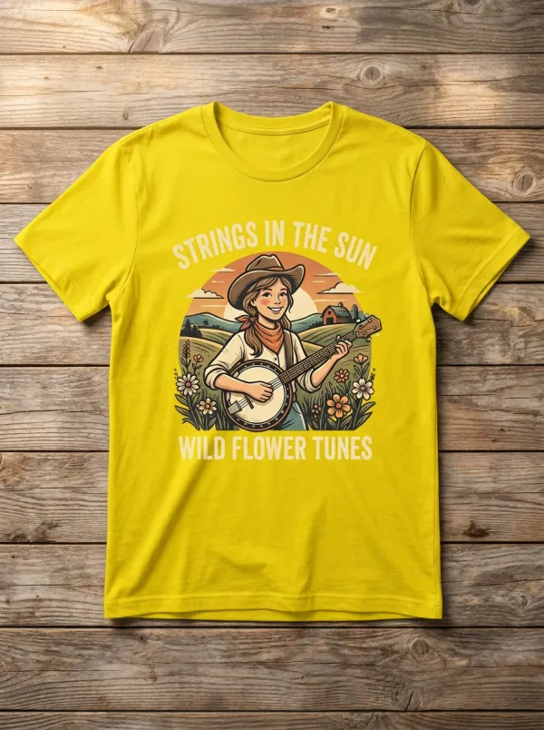 Banjo Country Music Crewneck T-Shirt