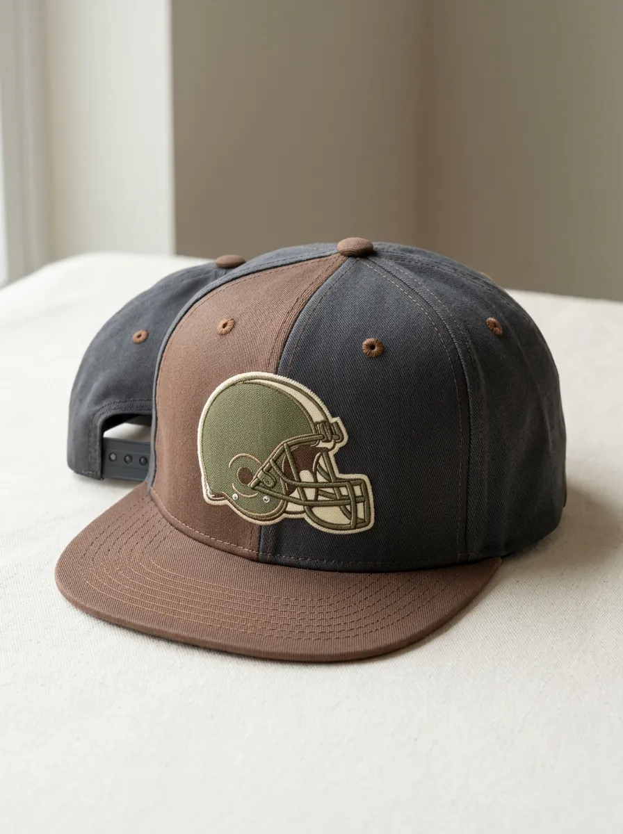 Men's Football Fan Olive Helmet Embroidered Snapback Cap
