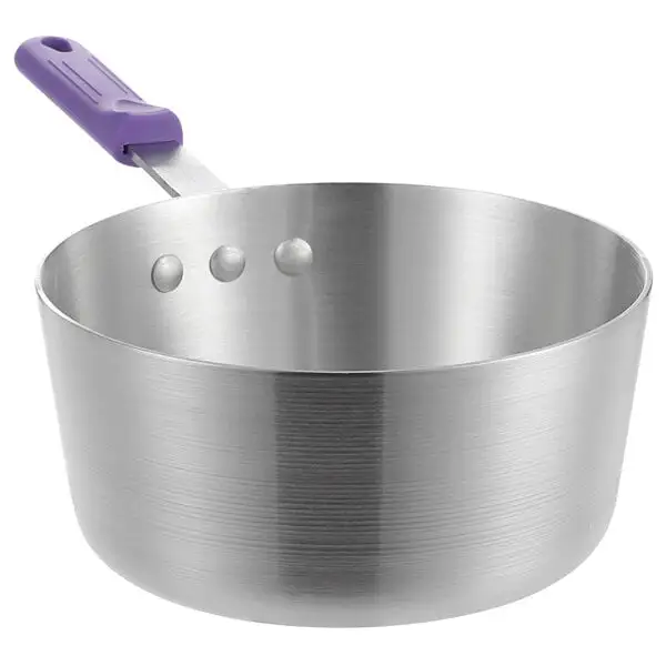 Compact Tapered Aluminum Sauce Pan with Allergen Free Silicone Handle