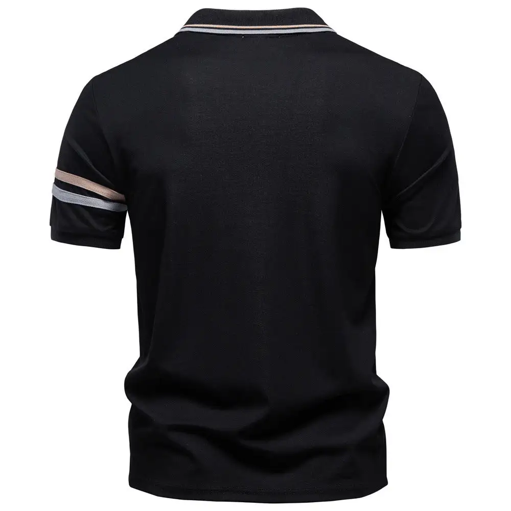 Contrast Trim Zip Front Polo Shirt