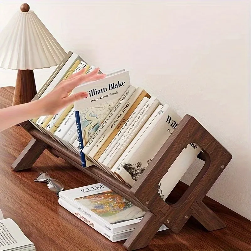 Wooden Desktop Book Rack